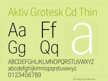 Aktiv Grotesk Cd Thin Version 1.001 Font Sample