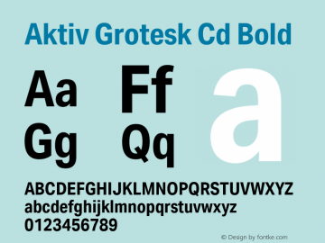 Aktiv Grotesk Cd Bold Version 1.001 Font Sample