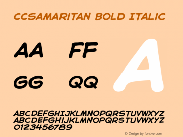 CCSamaritan Bold Italic Version 3.00 2013图片样张