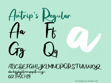 Antrip's Version 1.000 Font Sample