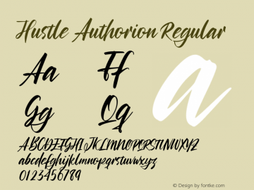 Hustle Authorion Version 1.00;December 19, 2020;FontCreator 12.0.0.2567 64-bit Font Sample