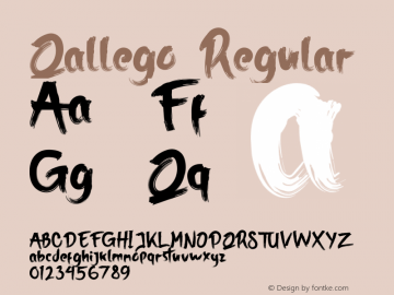 Qallego Version 1.00;January 25, 2021;FontCreator 12.0.0.2525 64-bit Font Sample
