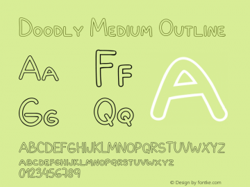 Doodly Medium Outline 001.000 Font Sample