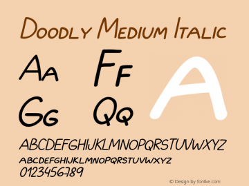 Doodly Medium Italic 001.000 Font Sample