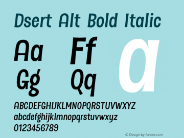 Dsert Alt Bold Italic 001.001 Font Sample