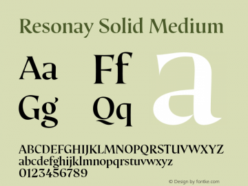 Resonay Solid Medium Version 1.000;hotconv 1.0.109;makeotfexe 2.5.65596 Font Sample