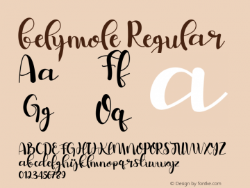 belymole Version 1.00;January 27, 2021;FontCreator 13.0.0.2683 64-bit Font Sample