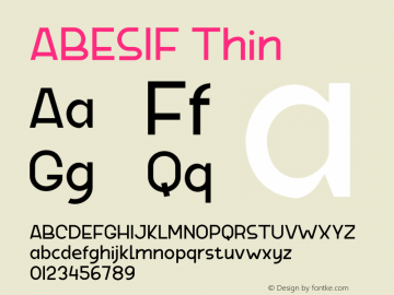 ABESIF Thin Version 1.002;Fontself Maker 3.5.4图片样张