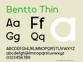 Bentto Thin Version 1.005;Fontself Maker 3.5.4图片样张