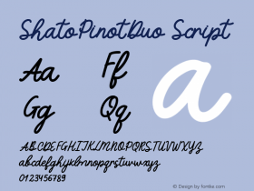 ShatoPinotDuo Script Version 1.000 Font Sample