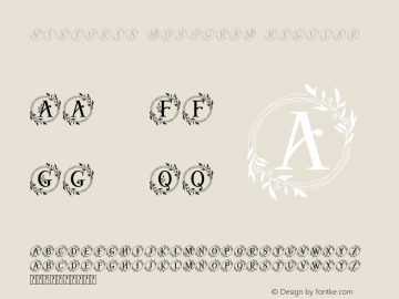 Viktoria Monogram Version 1.00;January 25, 2021;FontCreator 12.0.0.2539 64-bit图片样张