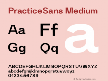 PracticeSans Medium Version 1.000;PS 001.000;hotconv 1.0.88;makeotf.lib2.5.64775图片样张