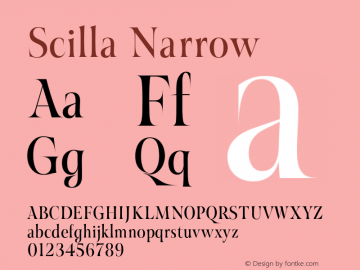 Scilla Narrow Regular Version 1.000 | web-TT Font Sample