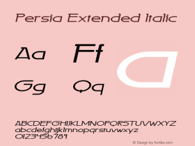 Persia Extended Italic 1.0 Wed Jul 28 12:30:09 1993 Font Sample