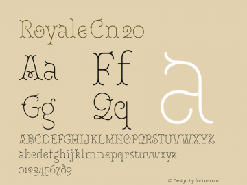 Royale Cn 20 Version 1.000;hotconv 1.0.109;makeotfexe 2.5.65596 Font Sample