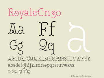 Royale Cn 30 Version 1.000;hotconv 1.0.109;makeotfexe 2.5.65596 Font Sample