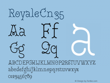 Royale Cn 35 Version 1.000;hotconv 1.0.109;makeotfexe 2.5.65596 Font Sample