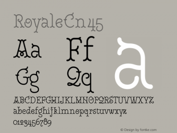 Royale Cn 45 Version 1.000;hotconv 1.0.109;makeotfexe 2.5.65596 Font Sample