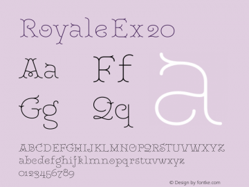 Royale Ex 20 Version 1.000;hotconv 1.0.109;makeotfexe 2.5.65596 Font Sample
