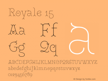 Royale 15 Version 1.000;hotconv 1.0.109;makeotfexe 2.5.65596 Font Sample