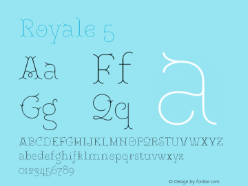 Royale 5 Version 1.000;hotconv 1.0.109;makeotfexe 2.5.65596 Font Sample