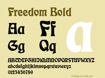 Freedom Bold Altsys Fontographer 4.1 1/4/95图片样张
