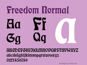 Freedom Normal Altsys Fontographer 4.1 1/4/95图片样张
