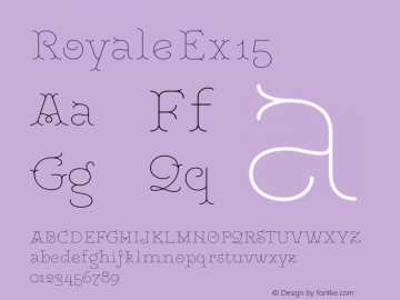 Royale Ex 15 Version 1.000;hotconv 1.0.109;makeotfexe 2.5.65596 Font Sample