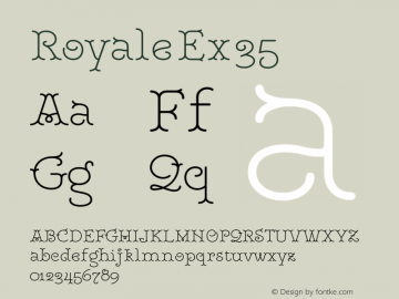 Royale Ex 35 Version 1.000;hotconv 1.0.109;makeotfexe 2.5.65596 Font Sample