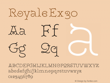 Royale Ex 30 Version 1.000;hotconv 1.0.109;makeotfexe 2.5.65596 Font Sample