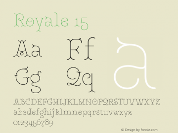 Royale 15 Version 1.000;hotconv 1.0.109;makeotfexe 2.5.65596图片样张