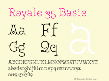 Royale 35 Basic Version 1.000;hotconv 1.0.109;makeotfexe 2.5.65596图片样张