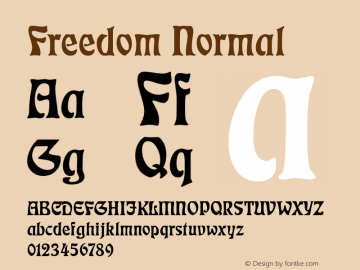 Freedom Normal Altsys Fontographer 4.1 5/13/96图片样张