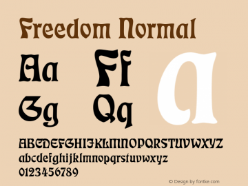 Freedom Normal Altsys Fontographer 4.1 5/13/96 Font Sample