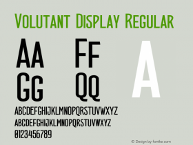 Volutant Display Regular Version 1.000;PS 001.000;hotconv 1.0.88;makeotf.lib2.5.64775图片样张