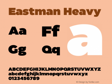 Eastman Heavy 1.001 Font Sample