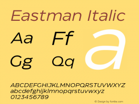 Eastman Italic 1.001 Font Sample