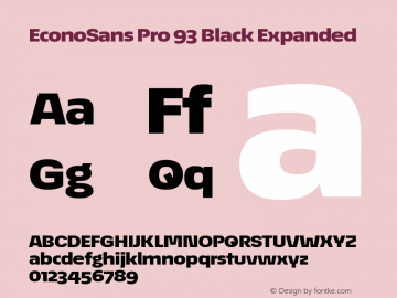 EconoSans Pro 93 Black Expanded 3.013图片样张