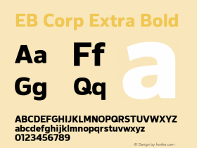 EB Corp Extra Bold 1.000 Font Sample