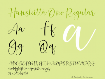 Hunsleitta One  Font Sample