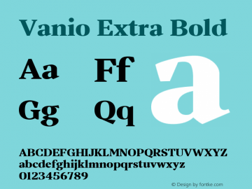 Vanio Extra Bold Version 1.000图片样张