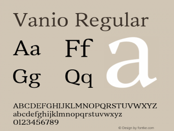 Vanio Regular Version 1.000图片样张