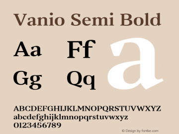 Vanio Semi Bold Version 1.000图片样张