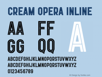 Cream Opera Inline 1.003 Font Sample
