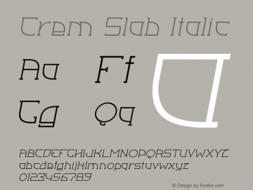 Crem Slab Italic 1.000图片样张