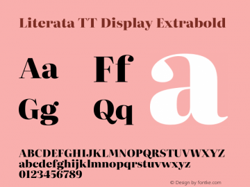 Literata TT Display Extrabold Version 3.002 Font Sample