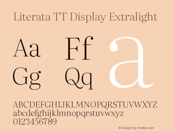 Literata TT Display Extralight Version 3.002 Font Sample