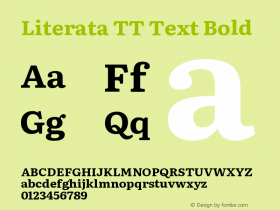 Literata TT Text Bold Version 3.002 Font Sample