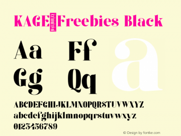 KAGE-Freebies Black Version 1.000;hotconv 1.0.109;makeotfexe 2.5.65596 Font Sample