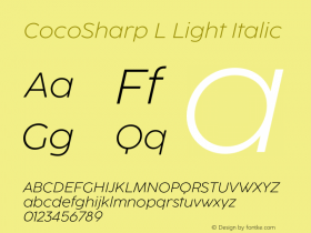 CocoSharp L Light Italic Version 1.000;hotconv 1.0.109;makeotfexe 2.5.65596 Font Sample